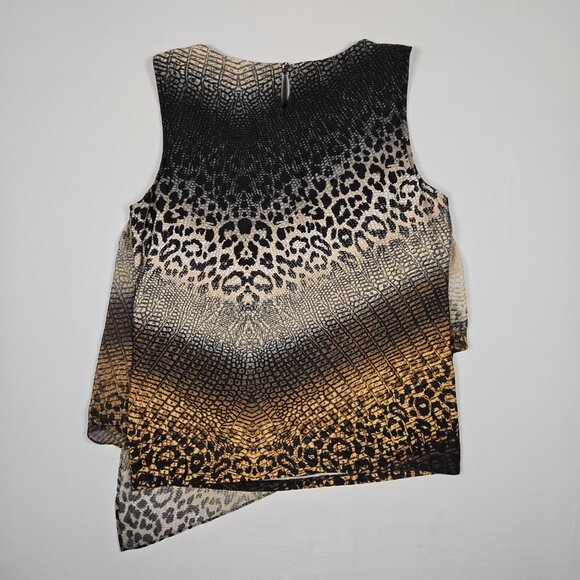 Roz‎ & Ali Womens Medium Sleeveless Asymmetrical Animal Print Layered Hem Blouse - Picture 4 of 8